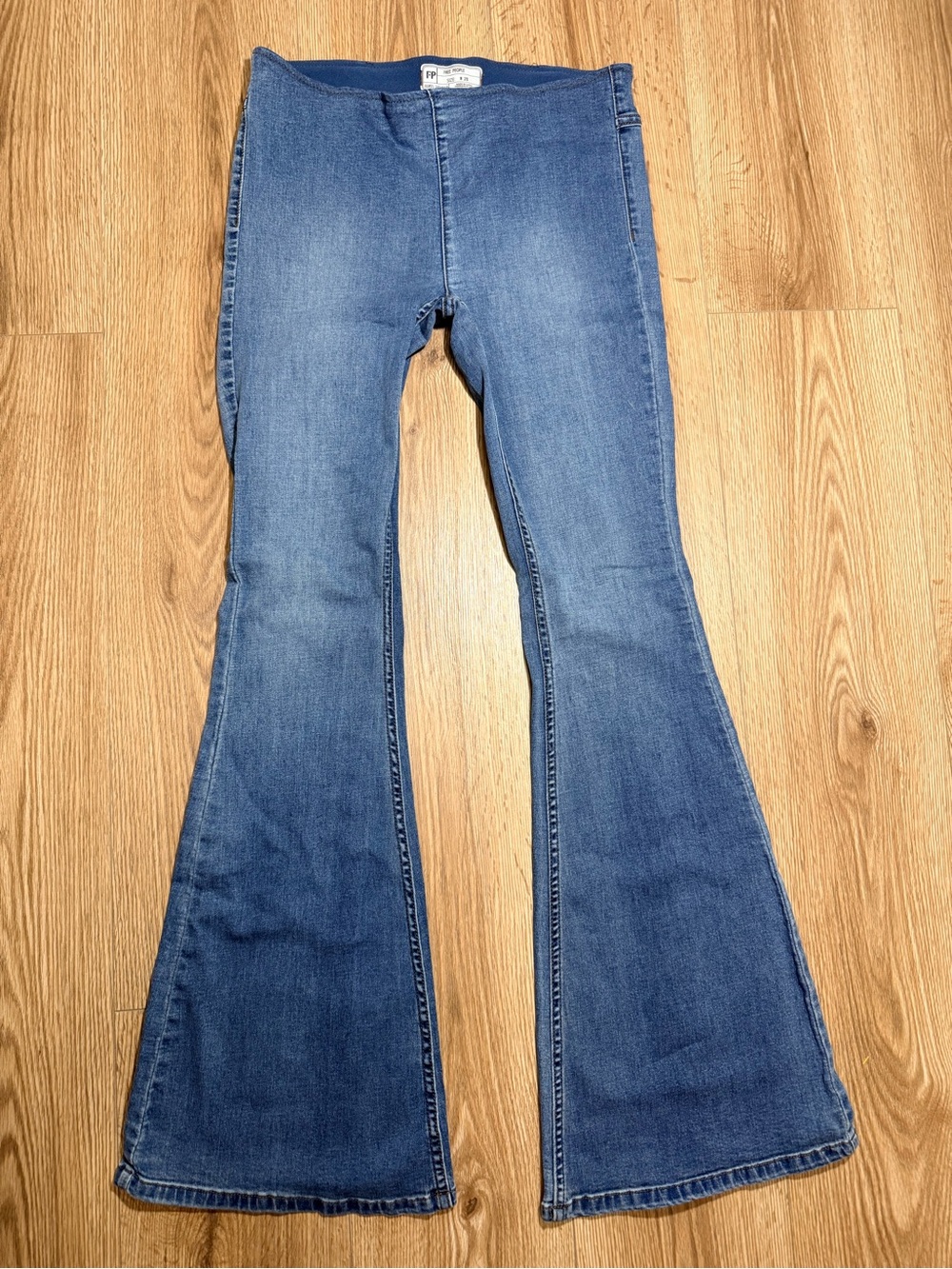 Free People Medium Blue Flare Jeans - Wide Leg Denim